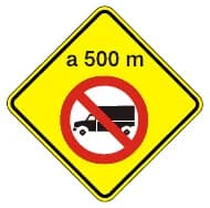 Señal restrictiva a 500 metros Señal restrictiva a 500 metros