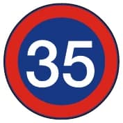 Señal R.16 Límite de velocidad mínima Señal R.16 Límite de velocidad mínima